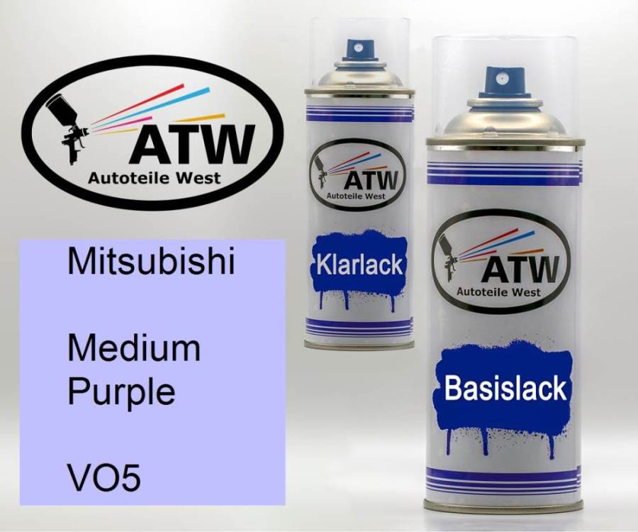 Mitsubishi, Medium Purple, VO5: 400ml Sprühdose + 400ml Klarlack - Set, von ATW Autoteile West.
